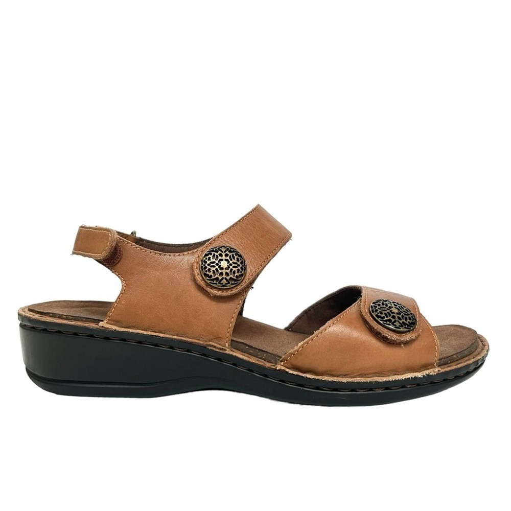 Aravon Leather Candance Comfort Sandals by New Balance Tan Brown, Size 10